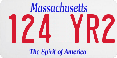 MA license plate 124YR2