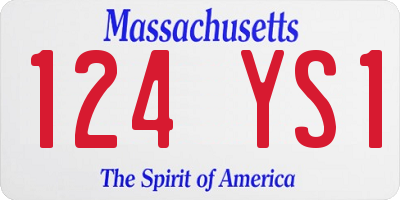 MA license plate 124YS1