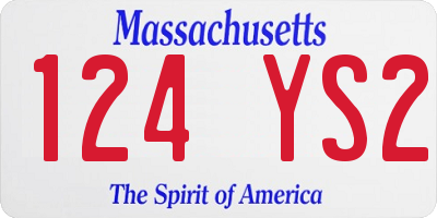 MA license plate 124YS2