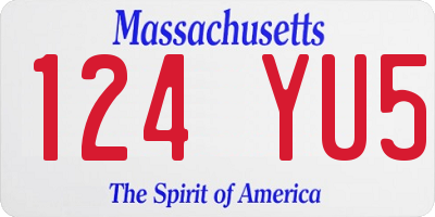 MA license plate 124YU5
