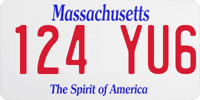 MA license plate 124YU6
