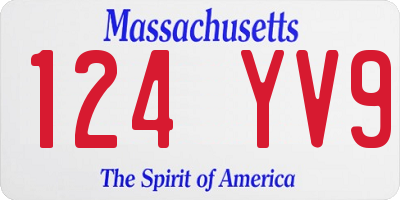 MA license plate 124YV9