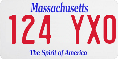 MA license plate 124YX0