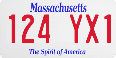 MA license plate 124YX1
