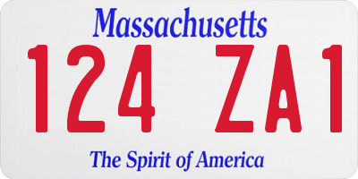 MA license plate 124ZA1