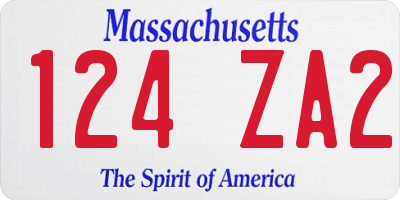 MA license plate 124ZA2