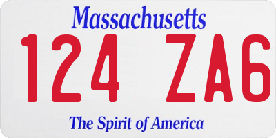 MA license plate 124ZA6
