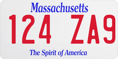MA license plate 124ZA9