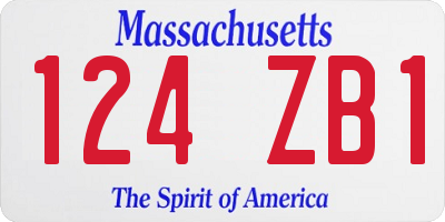 MA license plate 124ZB1
