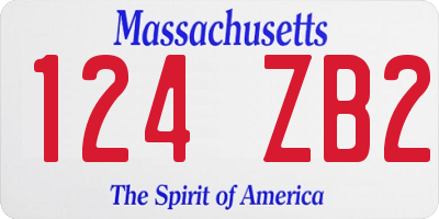MA license plate 124ZB2