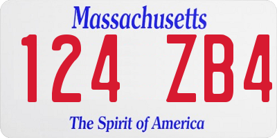 MA license plate 124ZB4