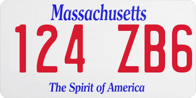 MA license plate 124ZB6
