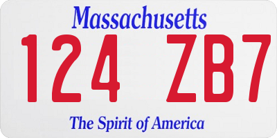 MA license plate 124ZB7
