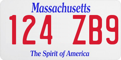MA license plate 124ZB9
