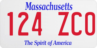 MA license plate 124ZC0