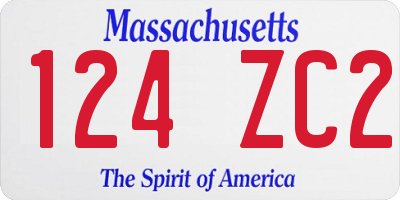 MA license plate 124ZC2