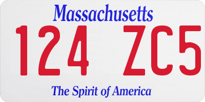 MA license plate 124ZC5