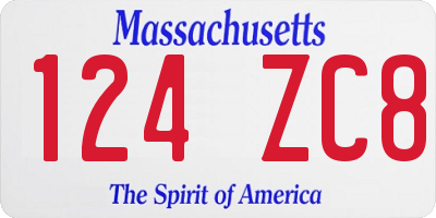 MA license plate 124ZC8