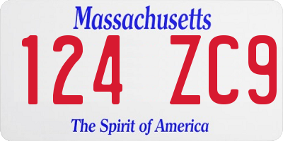 MA license plate 124ZC9
