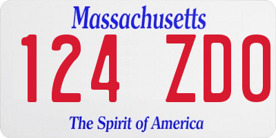 MA license plate 124ZD0