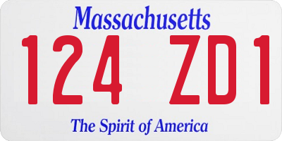 MA license plate 124ZD1