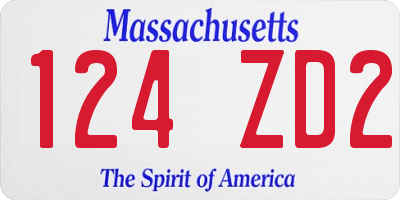 MA license plate 124ZD2