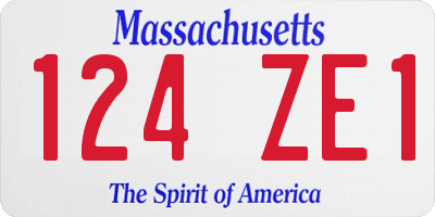 MA license plate 124ZE1