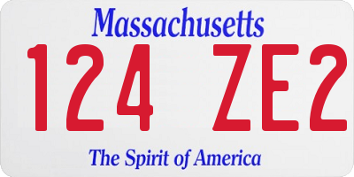 MA license plate 124ZE2