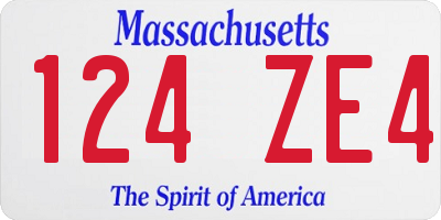 MA license plate 124ZE4