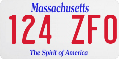 MA license plate 124ZF0