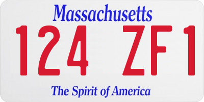 MA license plate 124ZF1