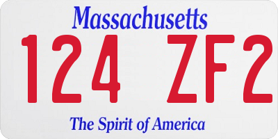 MA license plate 124ZF2