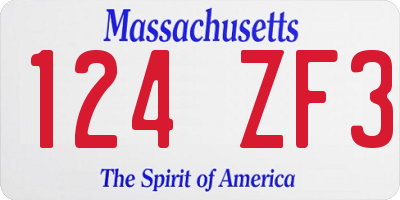 MA license plate 124ZF3