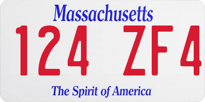 MA license plate 124ZF4