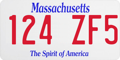 MA license plate 124ZF5