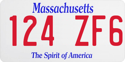 MA license plate 124ZF6