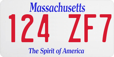 MA license plate 124ZF7