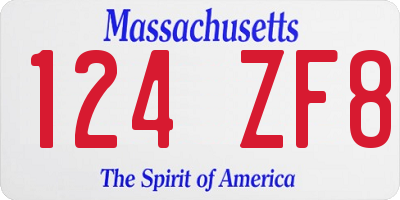 MA license plate 124ZF8