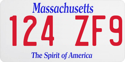 MA license plate 124ZF9