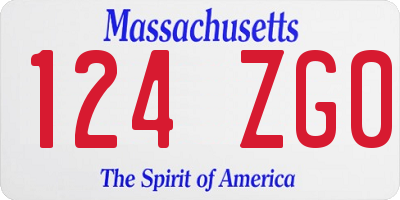 MA license plate 124ZG0