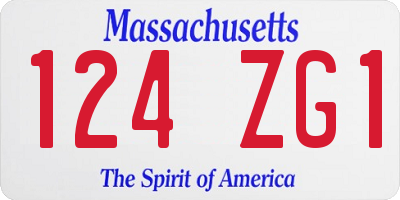MA license plate 124ZG1