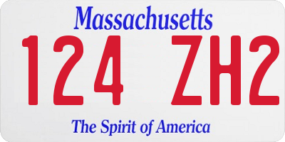 MA license plate 124ZH2
