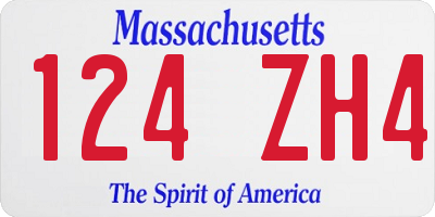 MA license plate 124ZH4