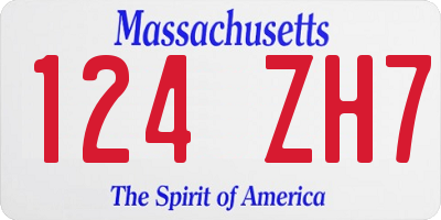 MA license plate 124ZH7