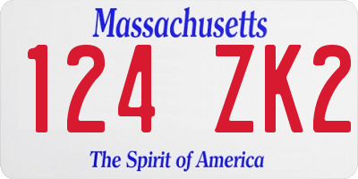 MA license plate 124ZK2