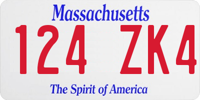MA license plate 124ZK4