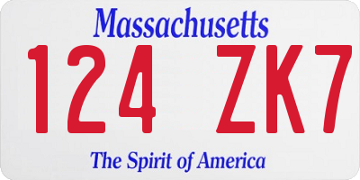 MA license plate 124ZK7