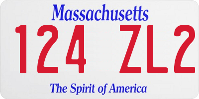 MA license plate 124ZL2