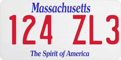 MA license plate 124ZL3