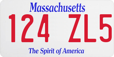 MA license plate 124ZL5